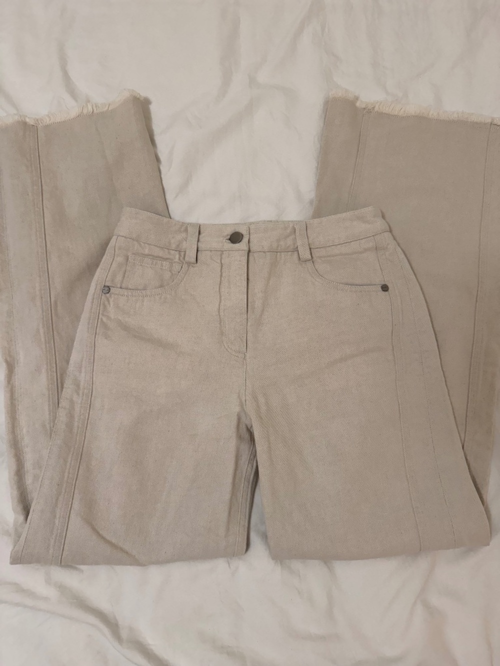 TWP Straight Leg Ivory Jeans